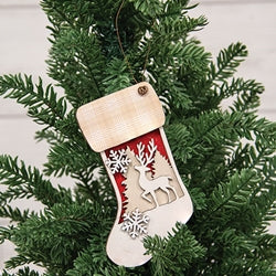 Woodland Deer & Snowflake Stocking Ornament
