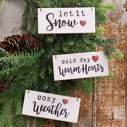 Warm Hearts Wooden Ornament - 3 Asstd.