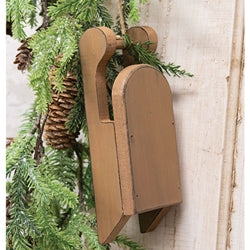 Distressed Wooden Mustard Sled w/Pine - 7.25"