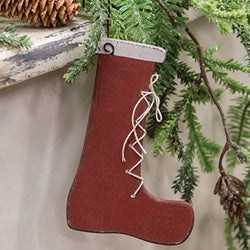 Primitive Santa's Boot Wooden Ornament