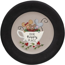Winter Mice In Teacup Plate - 2 Asstd.