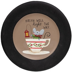 Winter Mice In Teacup Plate - 2 Asstd.