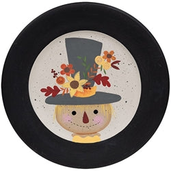 Scarecrow w/Flowers Wooden Plate - 3 Asstd.
