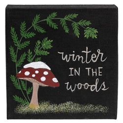 Snowy Winter Mushroom Canvas - 3 Asstd.