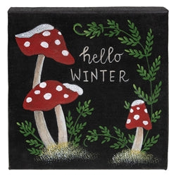 Snowy Winter Mushroom Canvas - 3 Asstd.