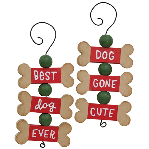 Best Dog Ever Dog Bone Trio Ornament - 2 Asstd.