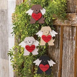 Angel Pup Wooden Ornament - 4 Asstd.