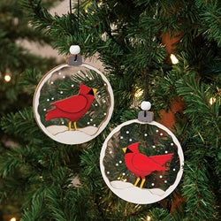 Snowy Cardinal Bulb Ornament - 2 Asstd.