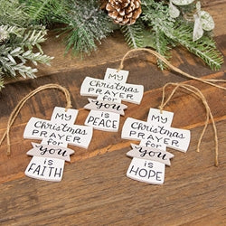 My Christmas Prayer Wooden Cross Ornament - 3 Asstd.