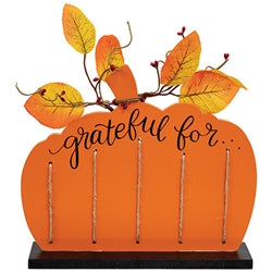 Grateful For...Pumpkin Clipboard on Base