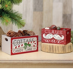 2/Set - Cottage Candy Cane Co. Nesting Crates
