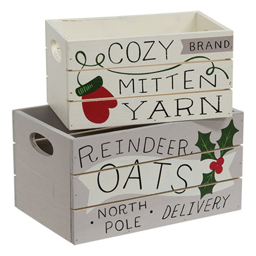 2/Set - Reindeer Oats Delivery Nesting Crates