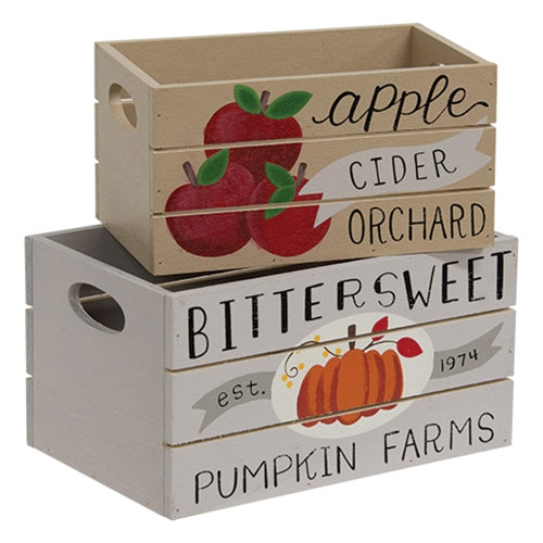 2/Set - Bittersweet Pumpkin Farms Nesting Crates