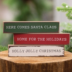 Holly Jolly Christmas Mini Stick - 3 Asstd.