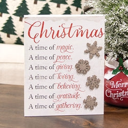 Christmas Time Snowflakes Layered Box Sign