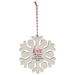 Believe Joy Love Snowflake Ornament - 3 Asstd.