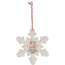 Believe Joy Love Snowflake Ornament - 3 Asstd.