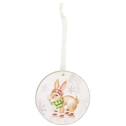 Winter Woodland Friend Round Ornament - 3" - 4 Asstd.