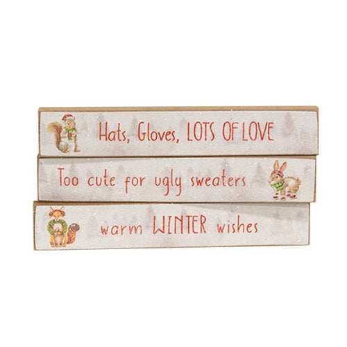 Warm Winter Wishes Frosty Woodland Mini Stick - 3 Asstd.