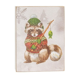 Warm Winter Woodland Fox or Raccoon Box Sign - 2 Asstd.