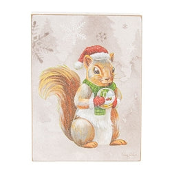 Warm Winter Woodland Bunny or Squirrel Box Sign - 2 Asstd.