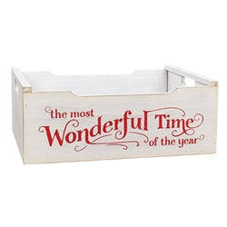 3/Set - Most Wonderful Time of the Year Wooden Crates w/Handles