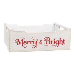 3/Set - Most Wonderful Time of the Year Wooden Crates w/Handles