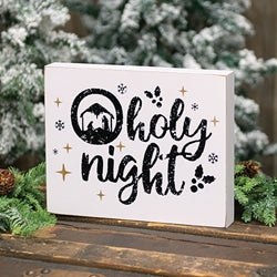 O Holy Night Nativity Silhouette Box Sign