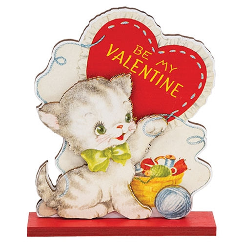 Be My Valentine Vintage Kitten on Base