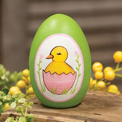 Hand Painted Hatching Chick Wooden Easter Egg