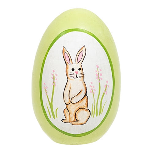 Hand Painted Standing Bunny Wooden Easter Egg