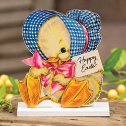 Vintage Happy Easter Duckling on Base
