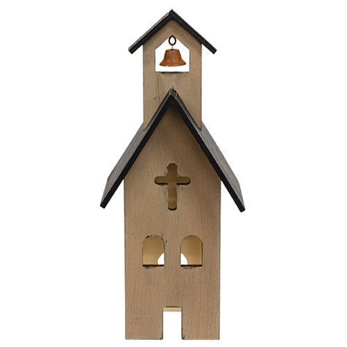 Primitive Wooden Church Sitter - 10.75"H
