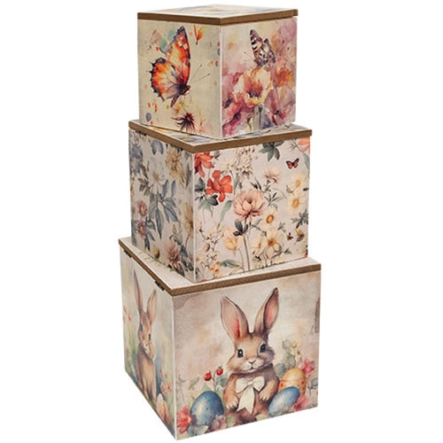 3/Set - Vintage Spring Stacked Boxes