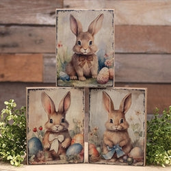 Vintage Easter Bunny Block - 3 Asstd