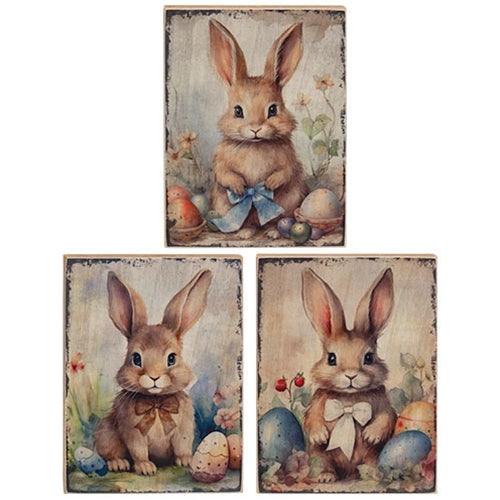 Vintage Easter Bunny Block - 3 Asstd