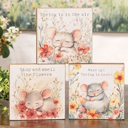 Sleeping Mouse Floral Block - 3 Asstd