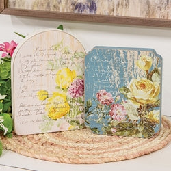 Vintage Rose Pecan Pastry Recipe Block - 2 Asstd