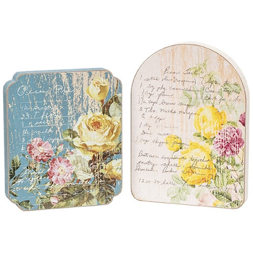 Vintage Rose Pecan Pastry Recipe Block - 2 Asstd