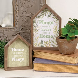 2/Set - Plant House Shaped Box Signs