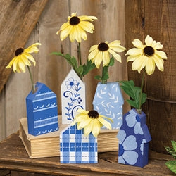 5/Set - Indigo Bloom House Bud Vases
