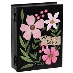 Faith Love Grace Wooden Floral Book Box - 3 Asstd