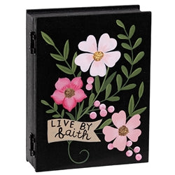 Faith Love Grace Wooden Floral Book Box - 3 Asstd
