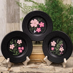 Blessed Blooms Wooden Plate - 3 Asstd