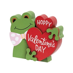Hoppy Valentine's Day Wooden Frog Sitter - 2 Asstd