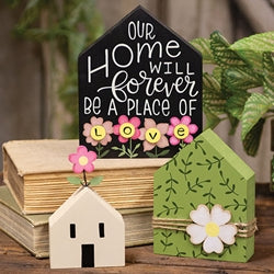 3/Set - A Place of Love Wooden Floral House Sitters