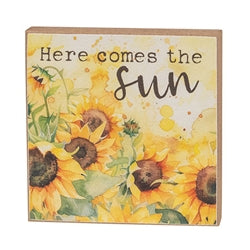 You Are My Sunshine Watercolor Sunflower Block - 3 Asstd