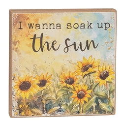You Are My Sunshine Watercolor Sunflower Block - 3 Asstd