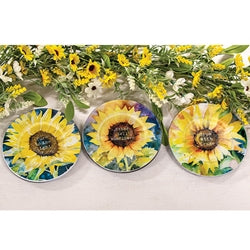 Sunflower Trinket Tray - 3 Asstd