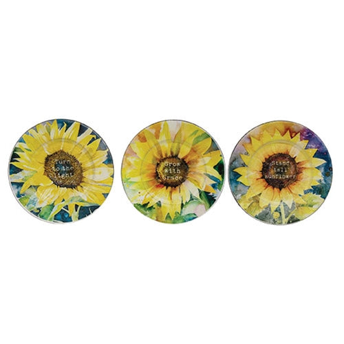 Sunflower Trinket Tray - 3 Asstd